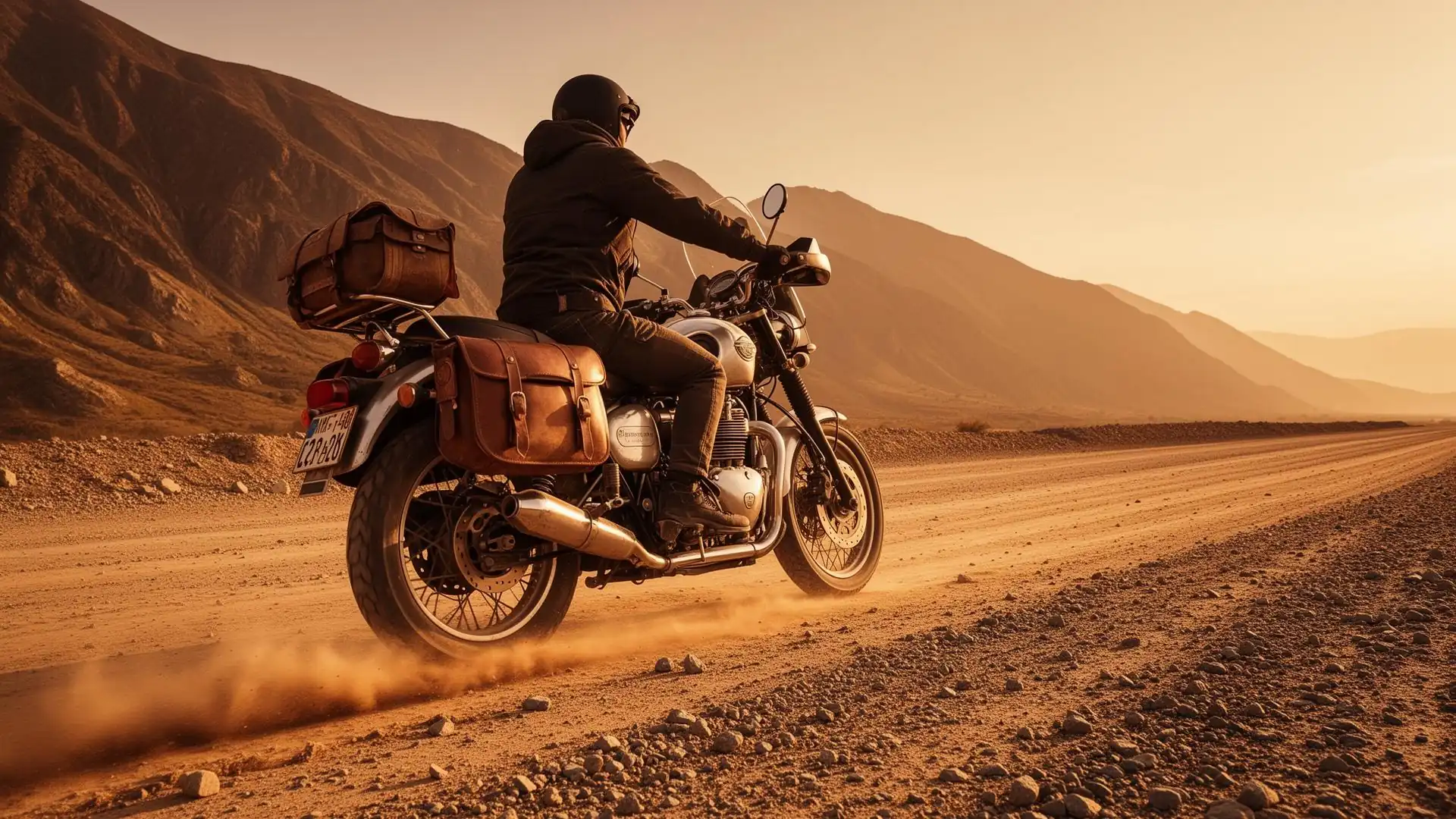 Moto sur une route de montagne